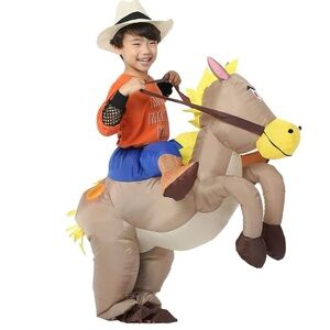 Inflatable Horse Cowboy Rider Costume for Kids one size
